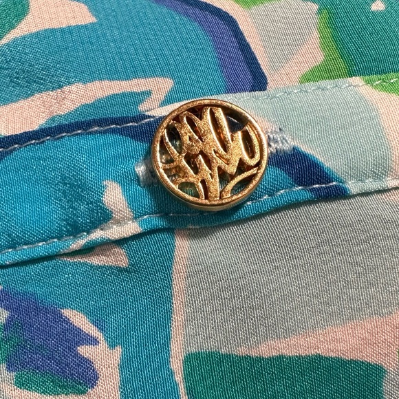 Lilly Pulitzer Sunny Shoulder Elsa Top in Agate Green Lazy River (Medium) - Picture 10 of 13